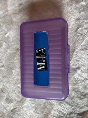 $7 ADD ON Media Purple Storage Pencil Box with 50 Used Crayola Crayons